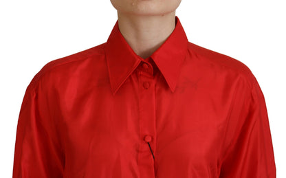 Dolce & Gabbana Elegant Silk Collared Long Sleeve Polo Top Dolce & Gabbana