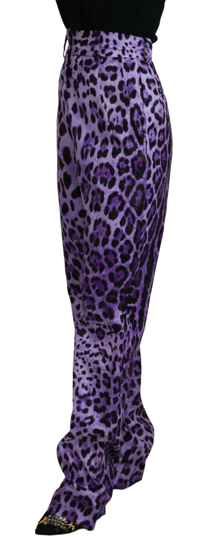 Dolce & Gabbana Elegant High Waist Straight Purple Pants Dolce & Gabbana