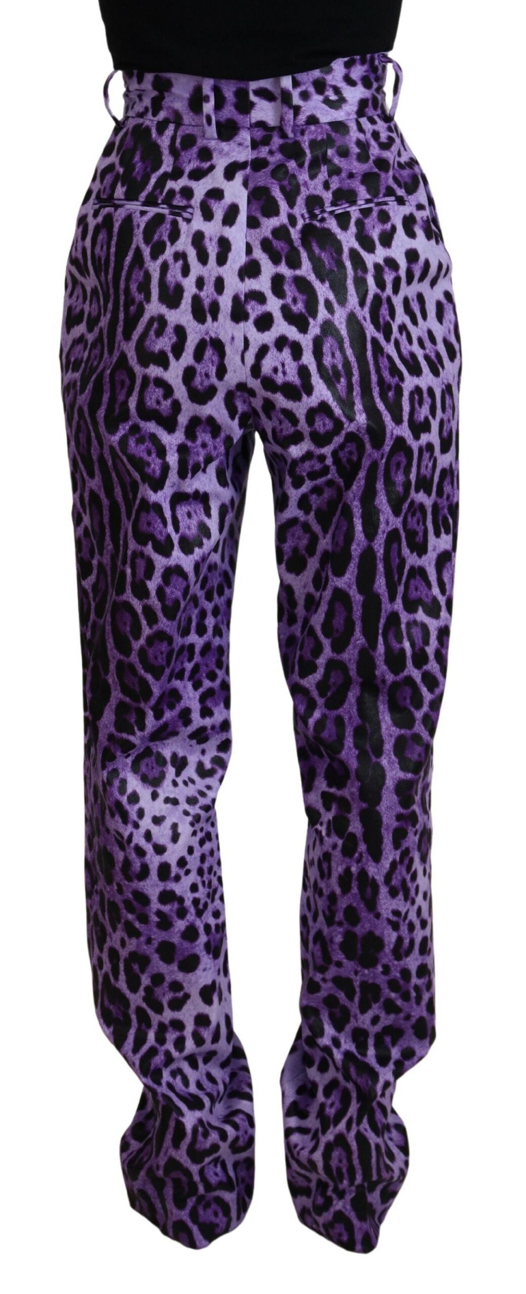 Dolce & Gabbana Elegant High Waist Straight Purple Pants Dolce & Gabbana