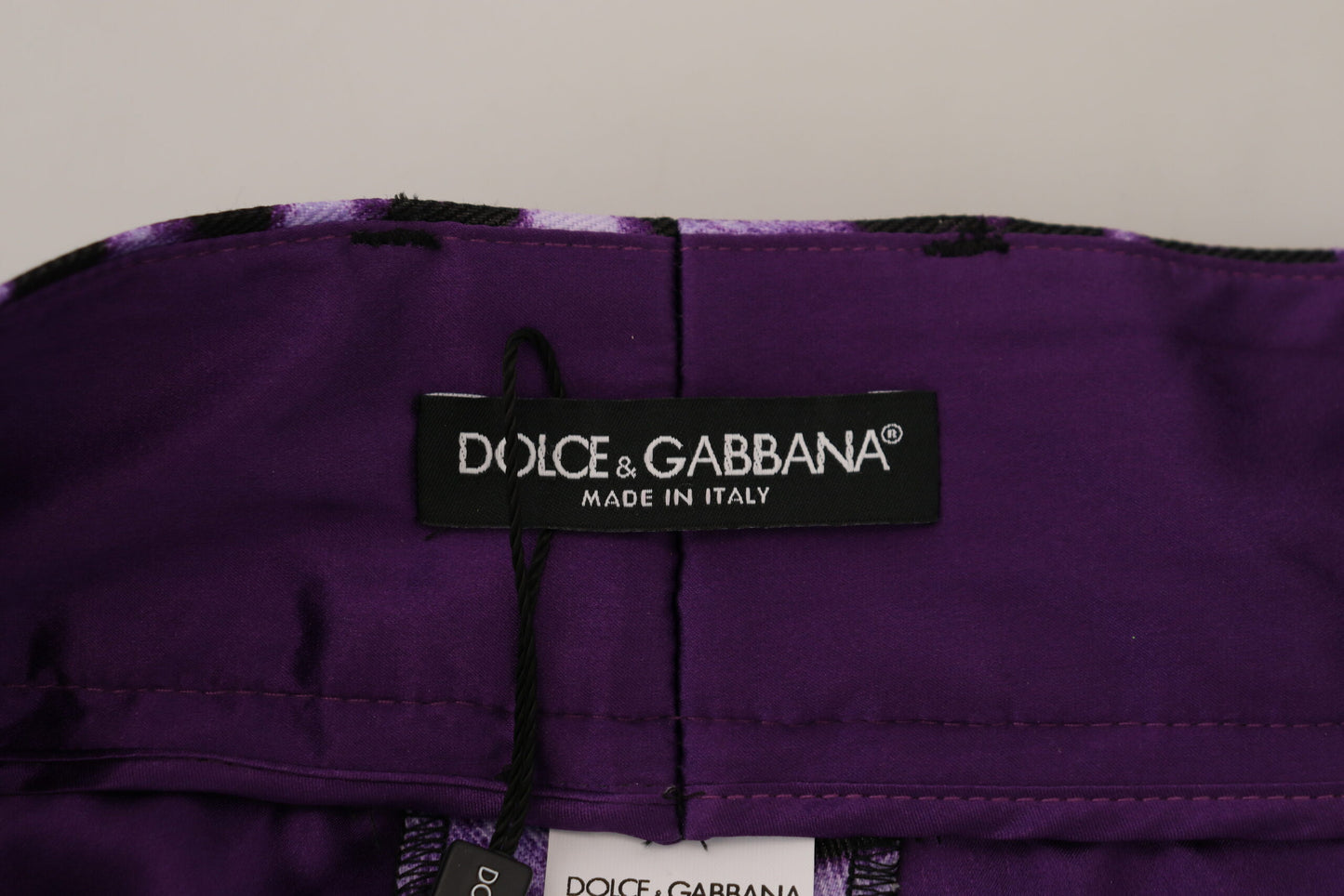 Dolce & Gabbana Elegant High Waist Straight Purple Pants Dolce & Gabbana