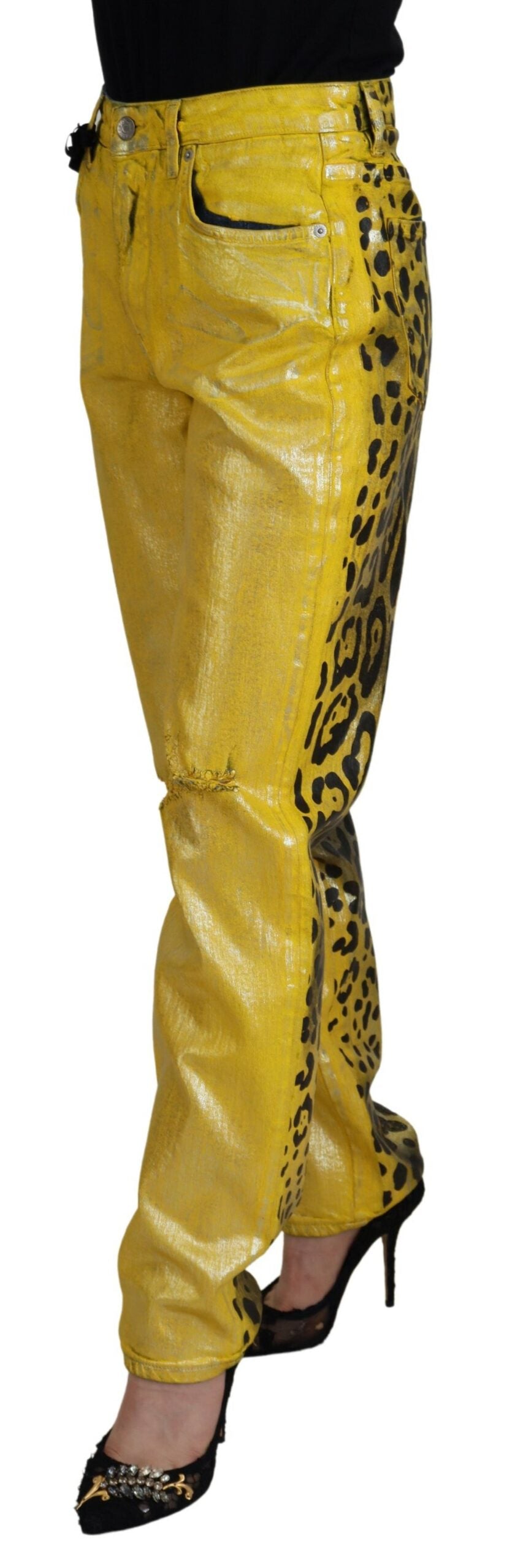 Dolce & Gabbana Chic High Waist Straight Jeans in Vibrant Yellow Dolce & Gabbana