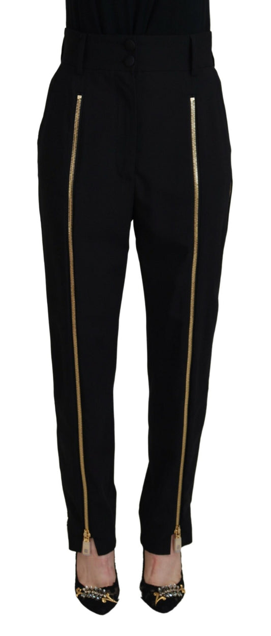 Dolce & Gabbana Elegant High Waist Tapered Wool Pants Dolce & Gabbana