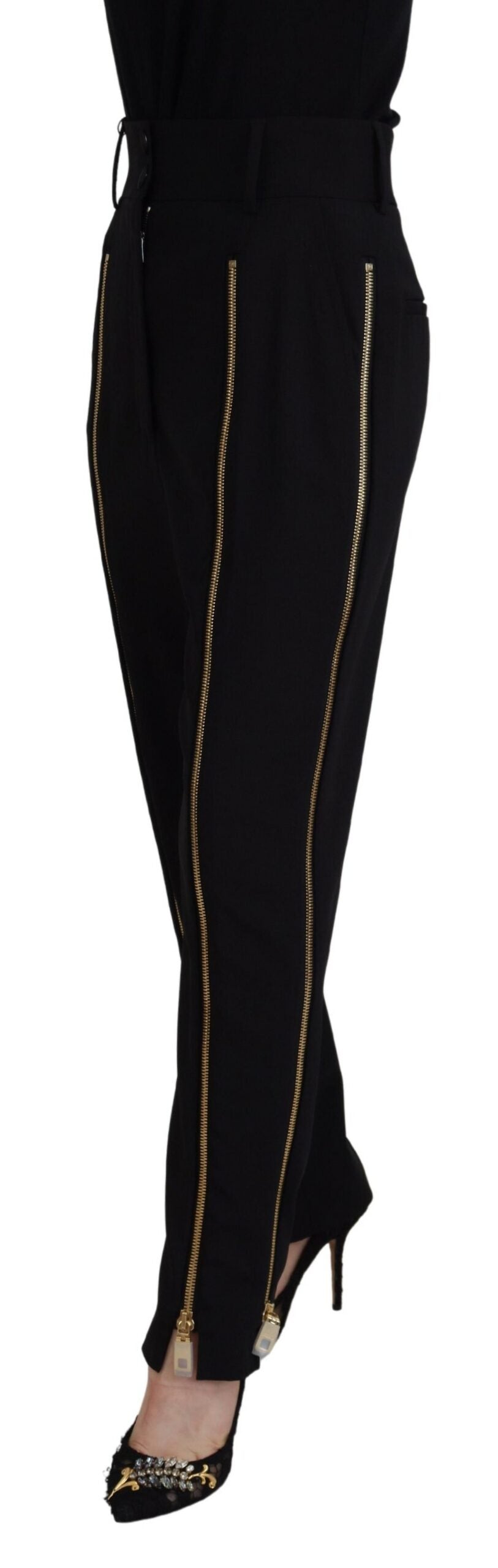 Dolce & Gabbana Elegant High Waist Tapered Wool Pants Dolce & Gabbana