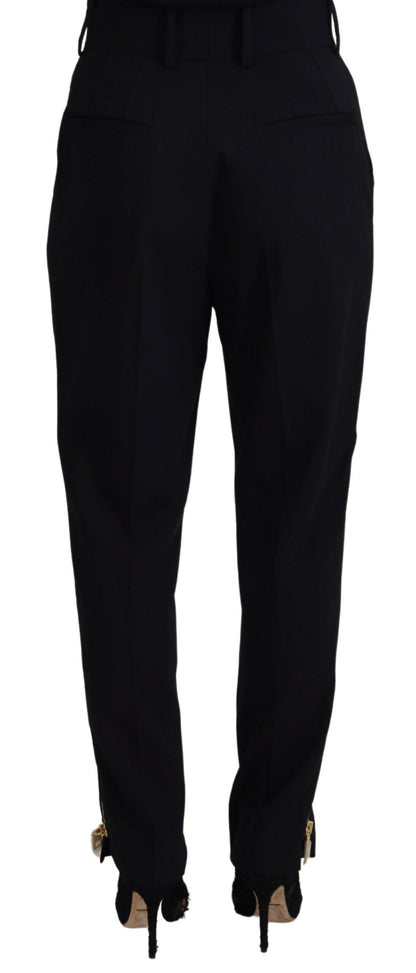 Dolce & Gabbana Elegant High Waist Tapered Wool Pants Dolce & Gabbana