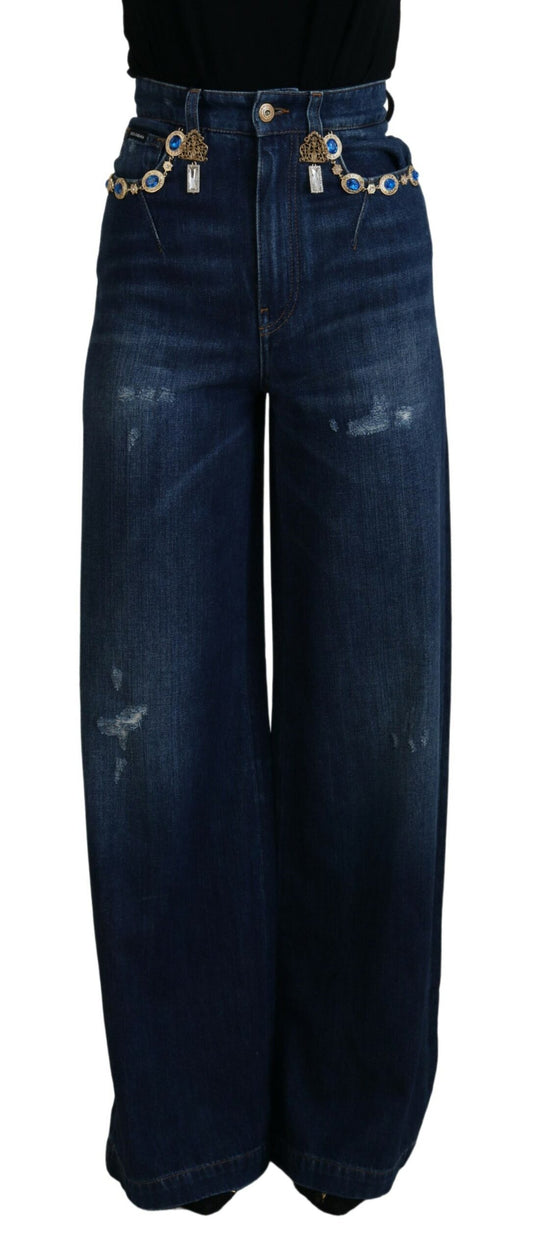 Dolce & Gabbana Embellished Straight Leg Designer Jeans Dolce & Gabbana