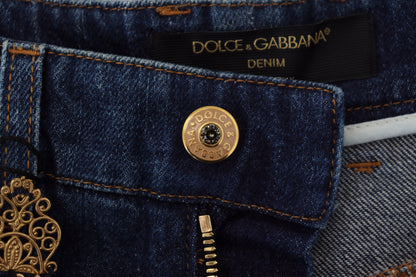 Dolce & Gabbana Embellished Straight Leg Designer Jeans Dolce & Gabbana