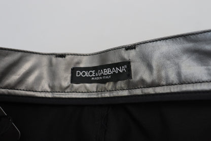 Dolce & Gabbana Elegant High Waist Skinny Pants in Silver Dolce & Gabbana