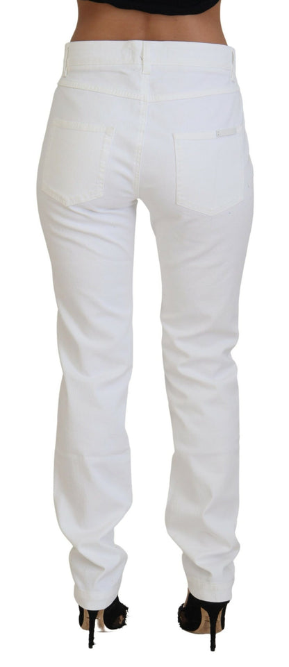 Dolce & Gabbana Elegant White Mid Waist Skinny Jeans Dolce & Gabbana