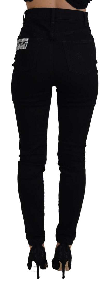 Dolce & Gabbana Chic High Waist Slim Fit Black Jeans Dolce & Gabbana