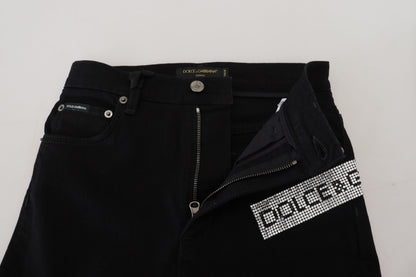 Dolce & Gabbana Chic High Waist Slim Fit Black Jeans Dolce & Gabbana