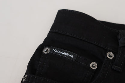 Dolce & Gabbana Chic High Waist Slim Fit Black Jeans Dolce & Gabbana