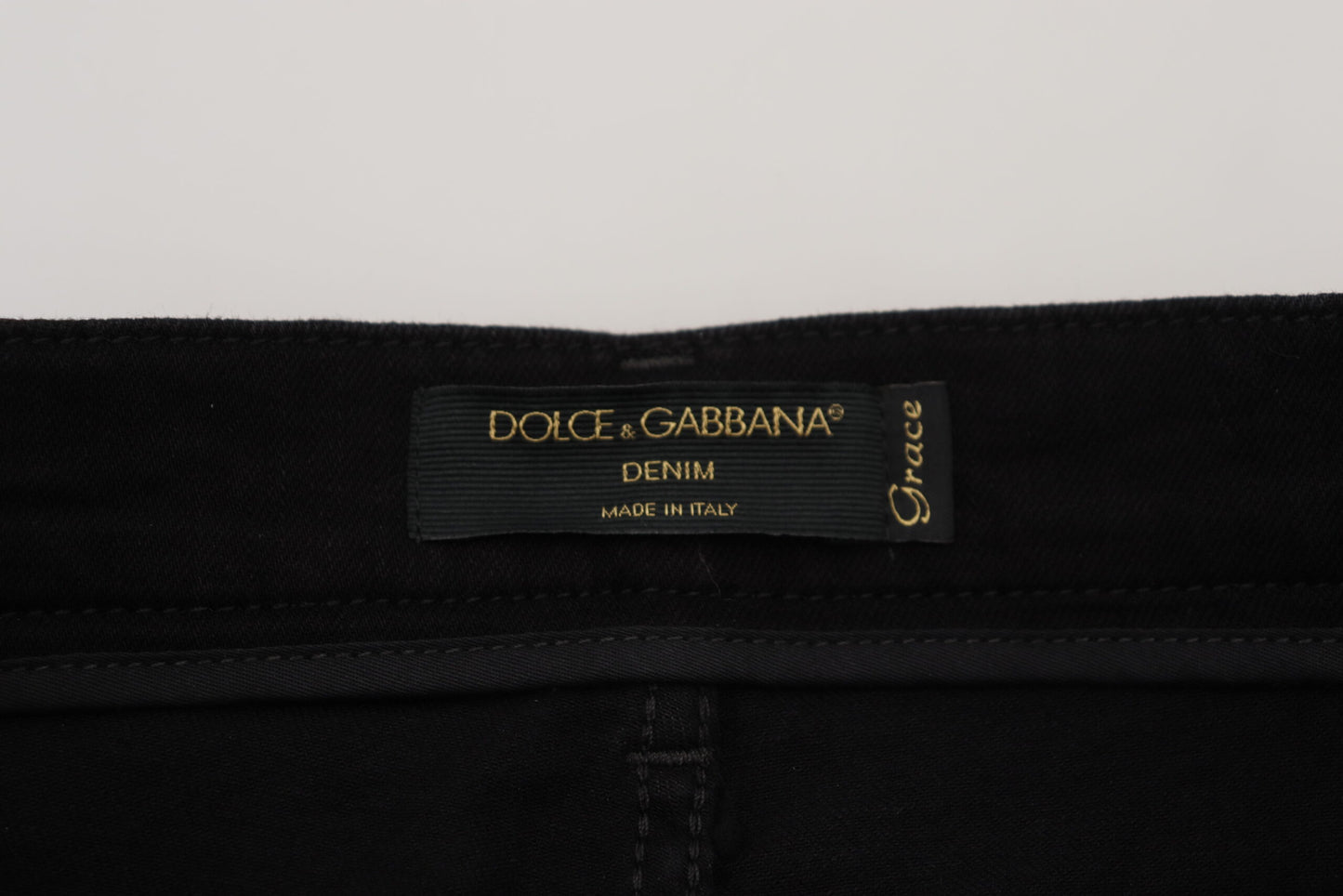 Dolce & Gabbana Chic High Waist Slim Fit Black Jeans Dolce & Gabbana