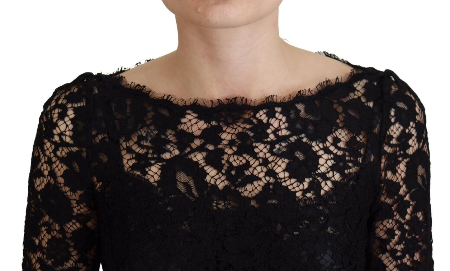 Dolce & Gabbana Elegant Floral Lace Long Sleeve Top Dolce & Gabbana