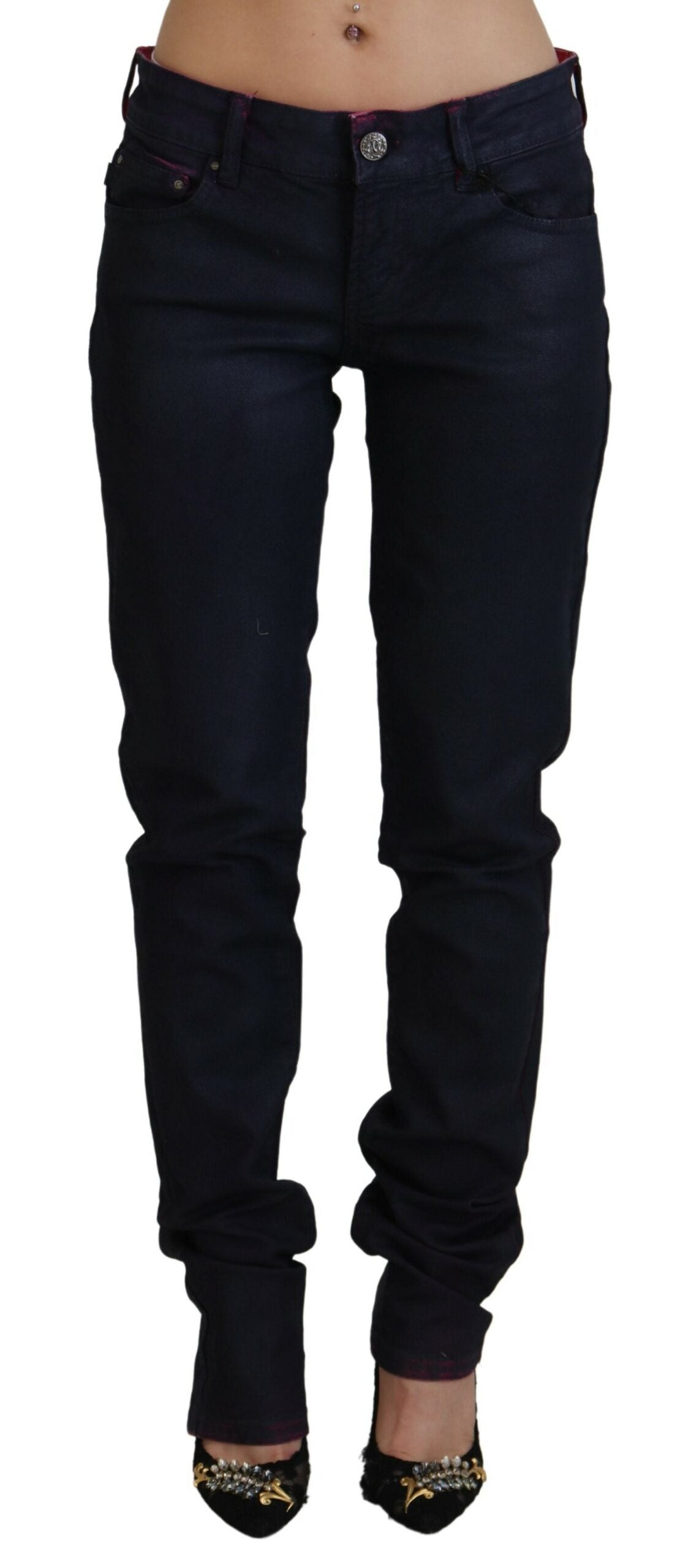 Just Cavalli Sleek Black Low Waist Denim Pants Just Cavalli