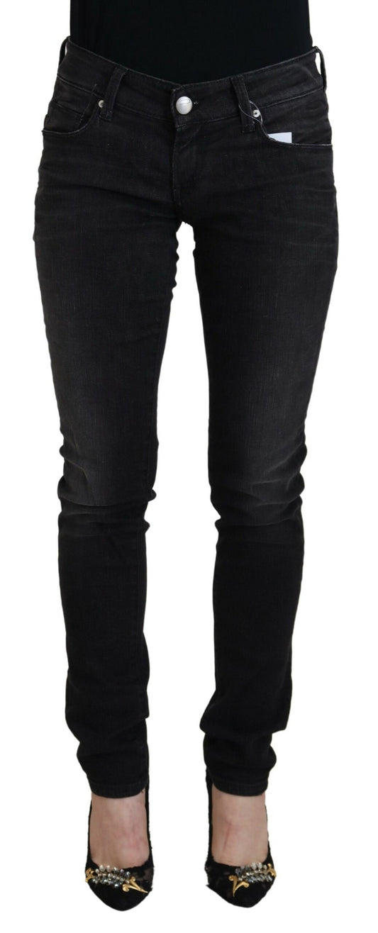 Acht Chic Black Low Waist Straight Leg Jeans Acht