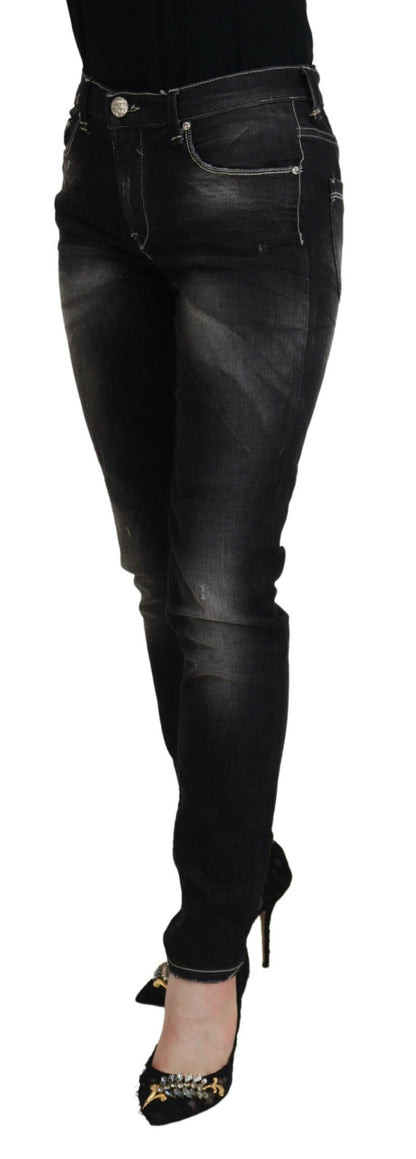 Acht Elegant Tapered Mid Waist Black Jeans Acht