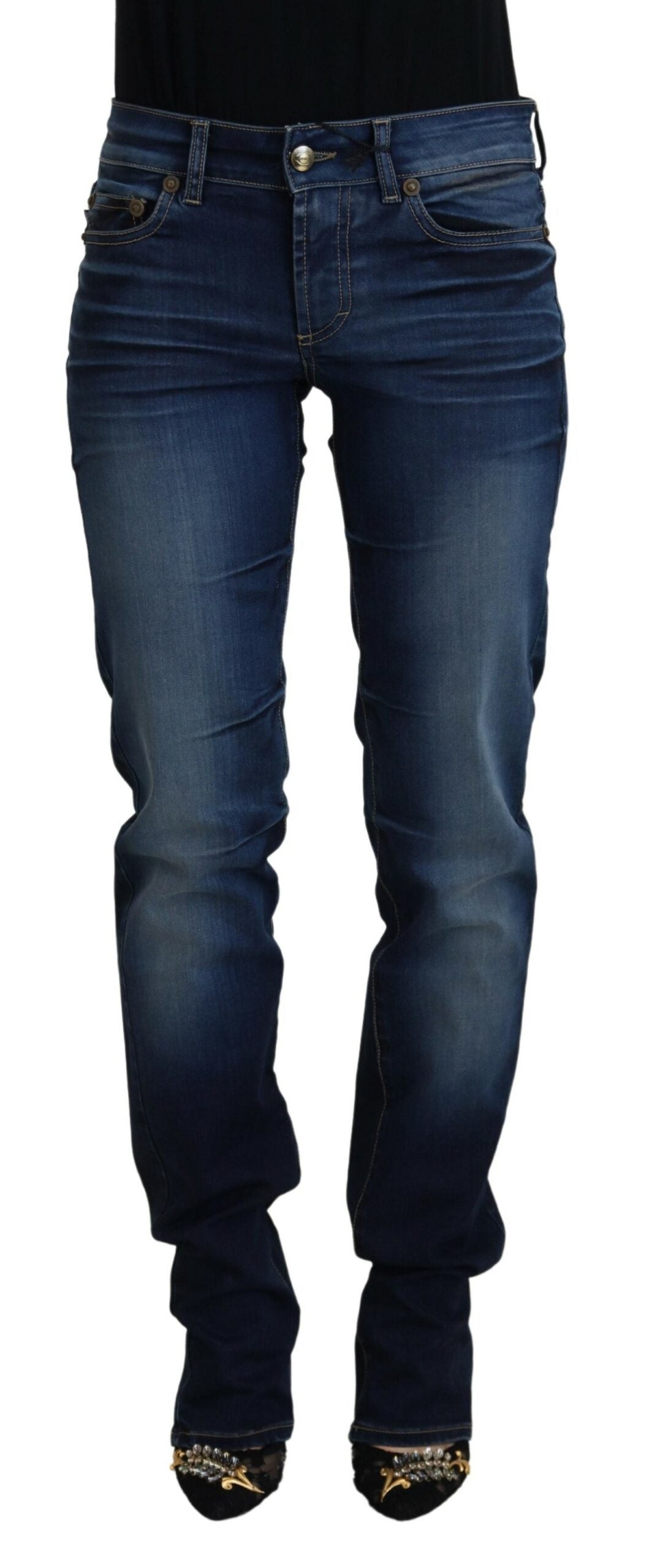 Just Cavalli Chic Low Waist Denim Pants in Blue Just Cavalli