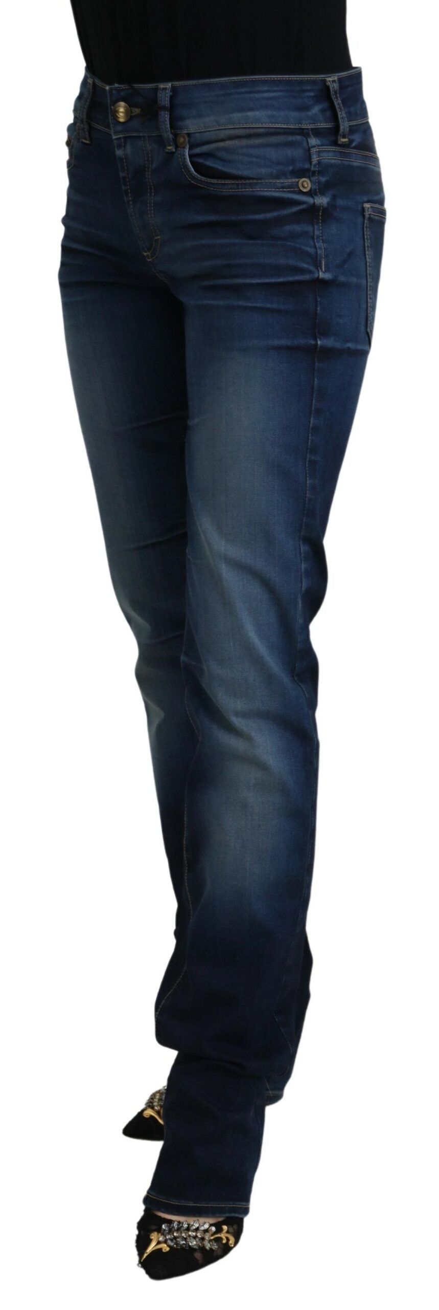 Just Cavalli Chic Low Waist Denim Pants in Blue Just Cavalli