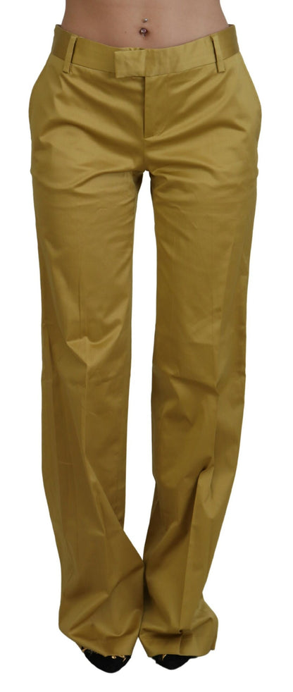 Just Cavalli Elegant Gold Straight Fit Pants Just Cavalli