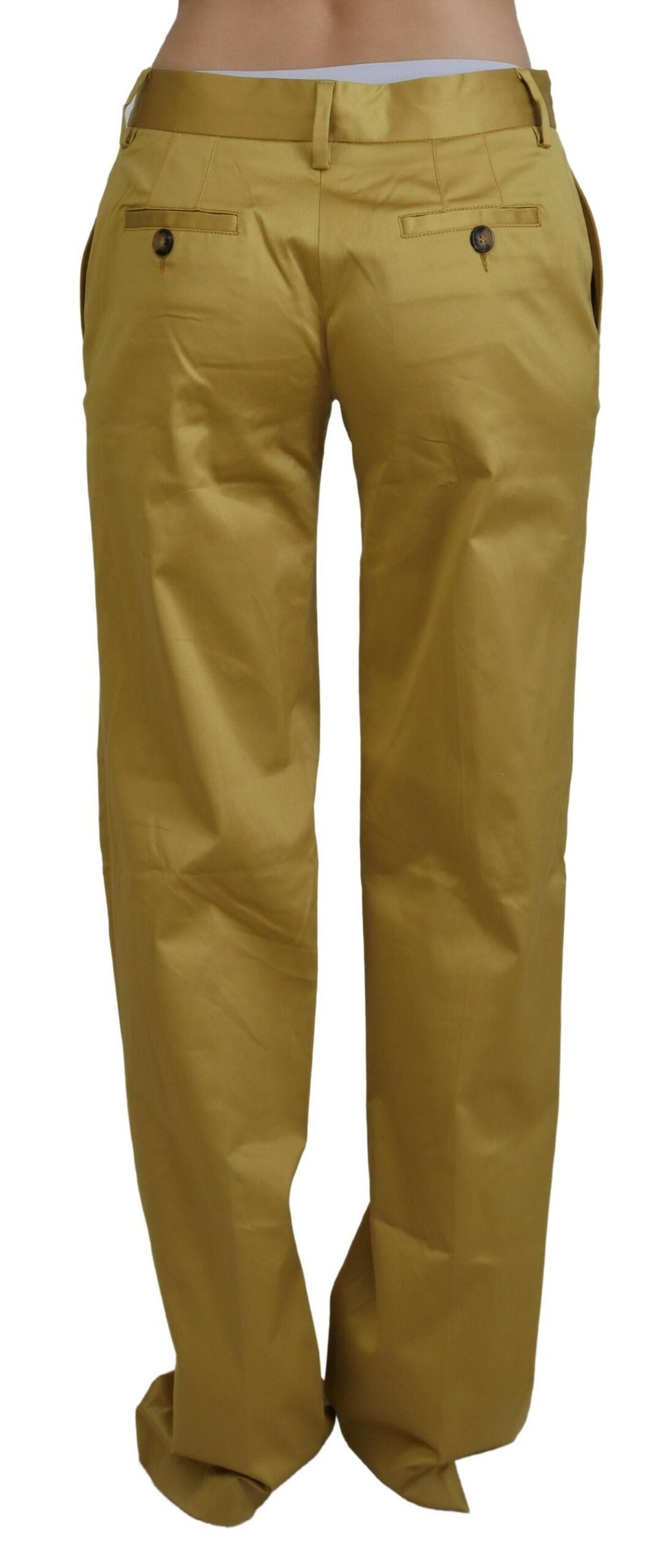 Just Cavalli Elegant Gold Straight Fit Pants Just Cavalli