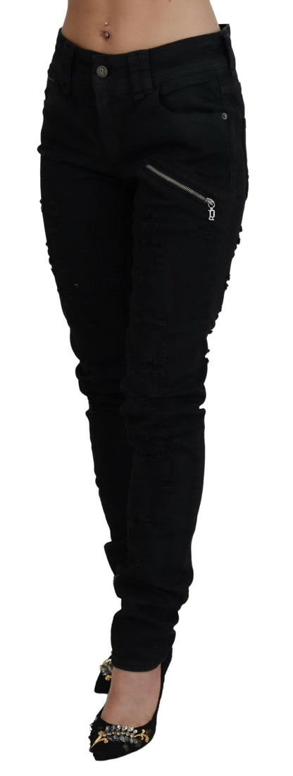 John Galliano Chic Mid Waist Flared Black Jeans John Galliano