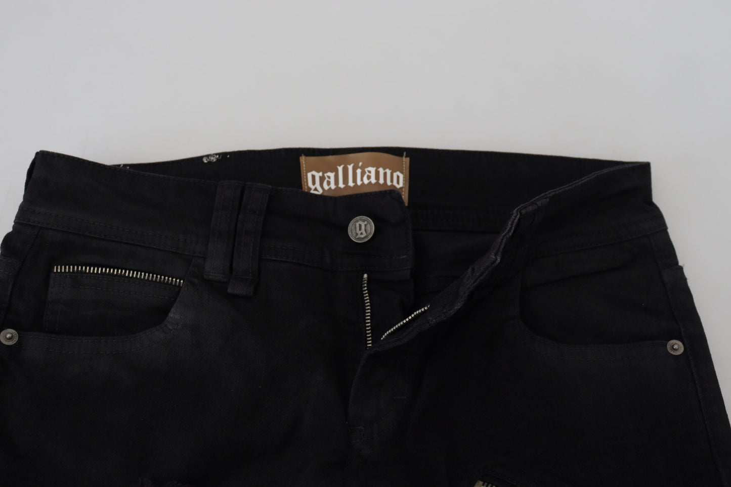 John Galliano Chic Mid Waist Flared Black Jeans John Galliano