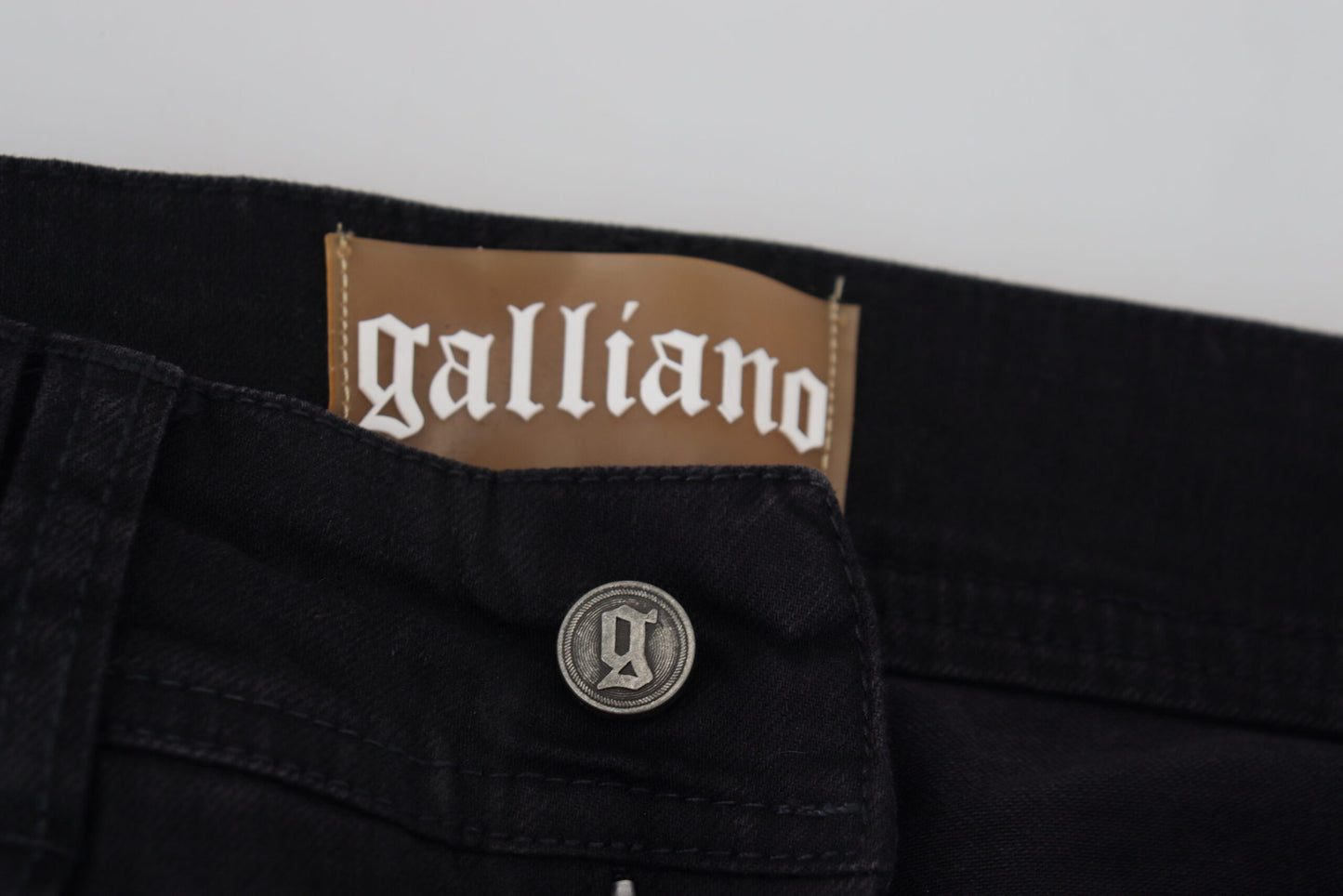 John Galliano Chic Mid Waist Flared Black Jeans John Galliano