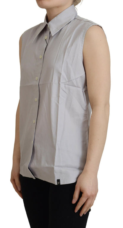 Ferre Elegant Sleeveless Cotton Polo Top Ferre