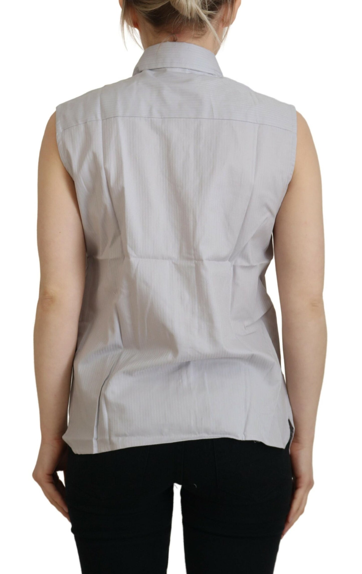 Ferre Elegant Sleeveless Cotton Polo Top Ferre