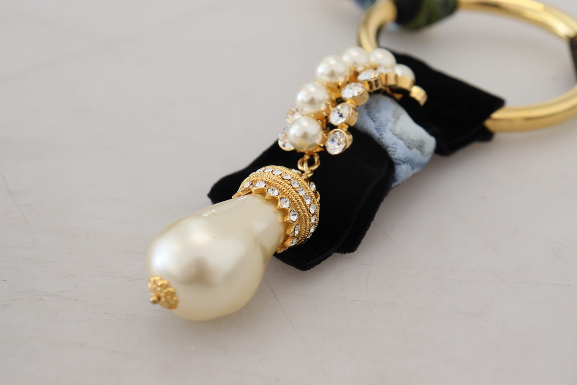 Dolce & Gabbana Elegant Gold Brass Pearl Statement Necklace