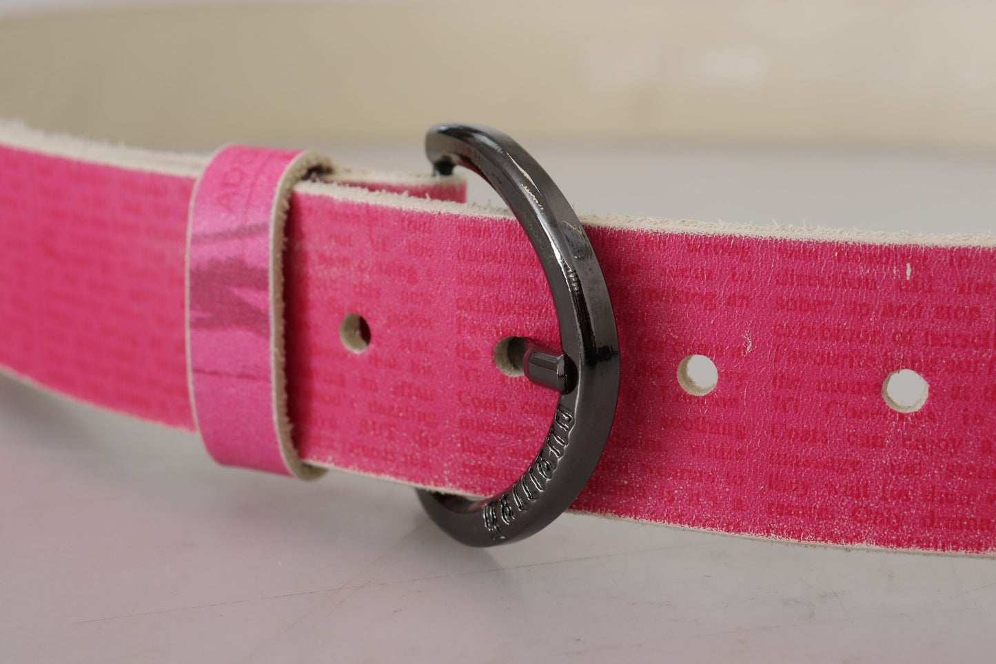 John Galliano Elegant Pink Leather Fashion Belt John Galliano