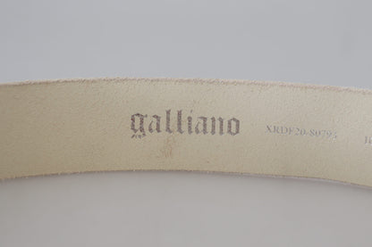 John Galliano Elegant Pink Leather Fashion Belt John Galliano