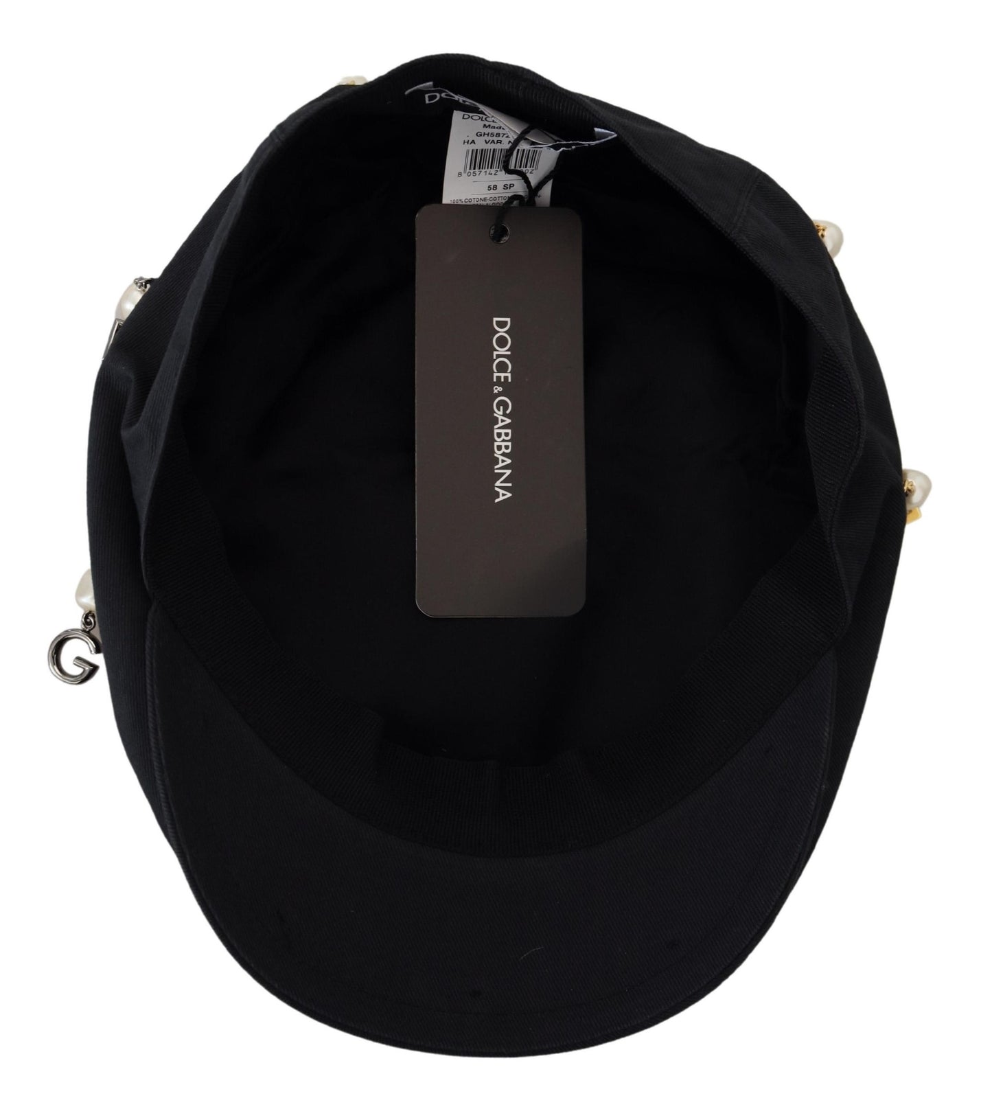 Dolce & Gabbana Elegant Black Cotton Newsboy Hat Dolce & Gabbana