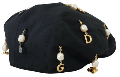 Dolce & Gabbana Elegant Black Cotton Newsboy Hat Dolce & Gabbana