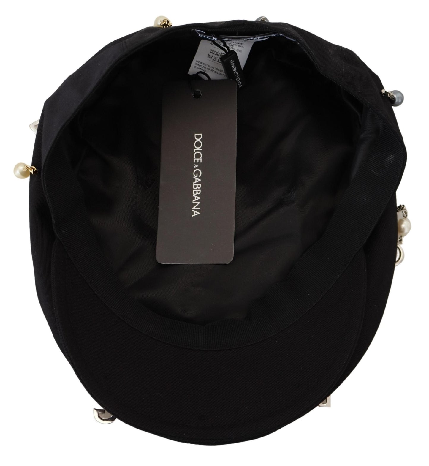 Dolce & Gabbana Elegant Black Cotton Newsboy Hat Dolce & Gabbana