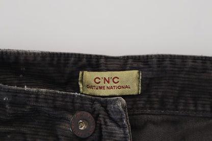 Costume National Stylish Gray Corduroy Denim Jeans Costume National