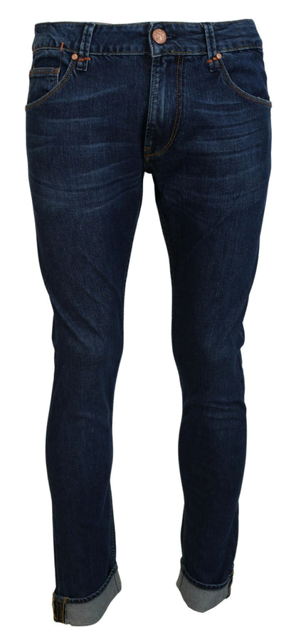 Acht Exquisite Tapered Italian Denim in Blue Acht