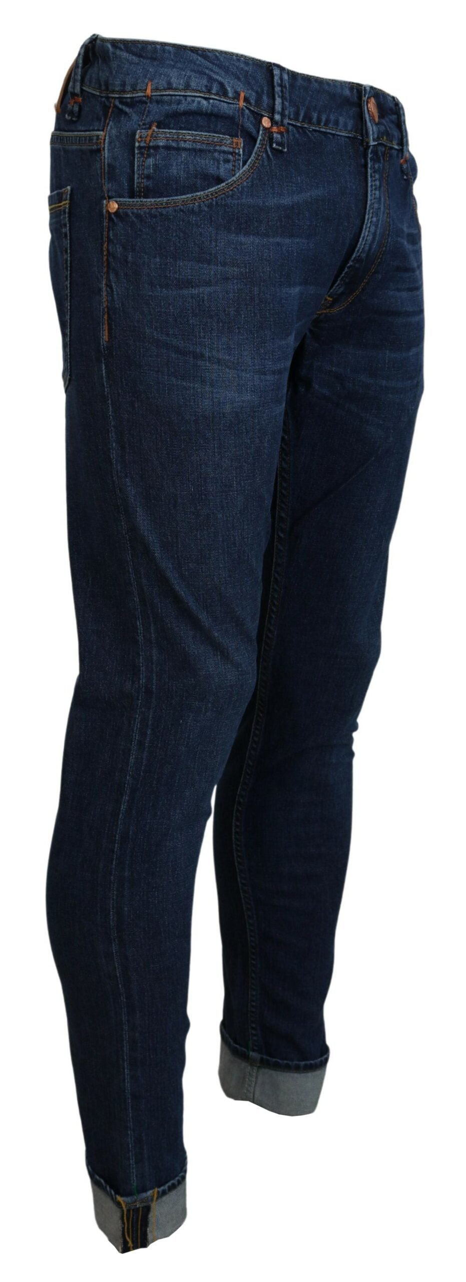 Acht Exquisite Tapered Italian Denim in Blue Acht