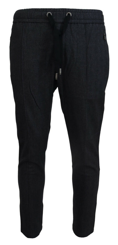 Dolce & Gabbana Elegant Grey Cotton Joggers for Men Dolce & Gabbana