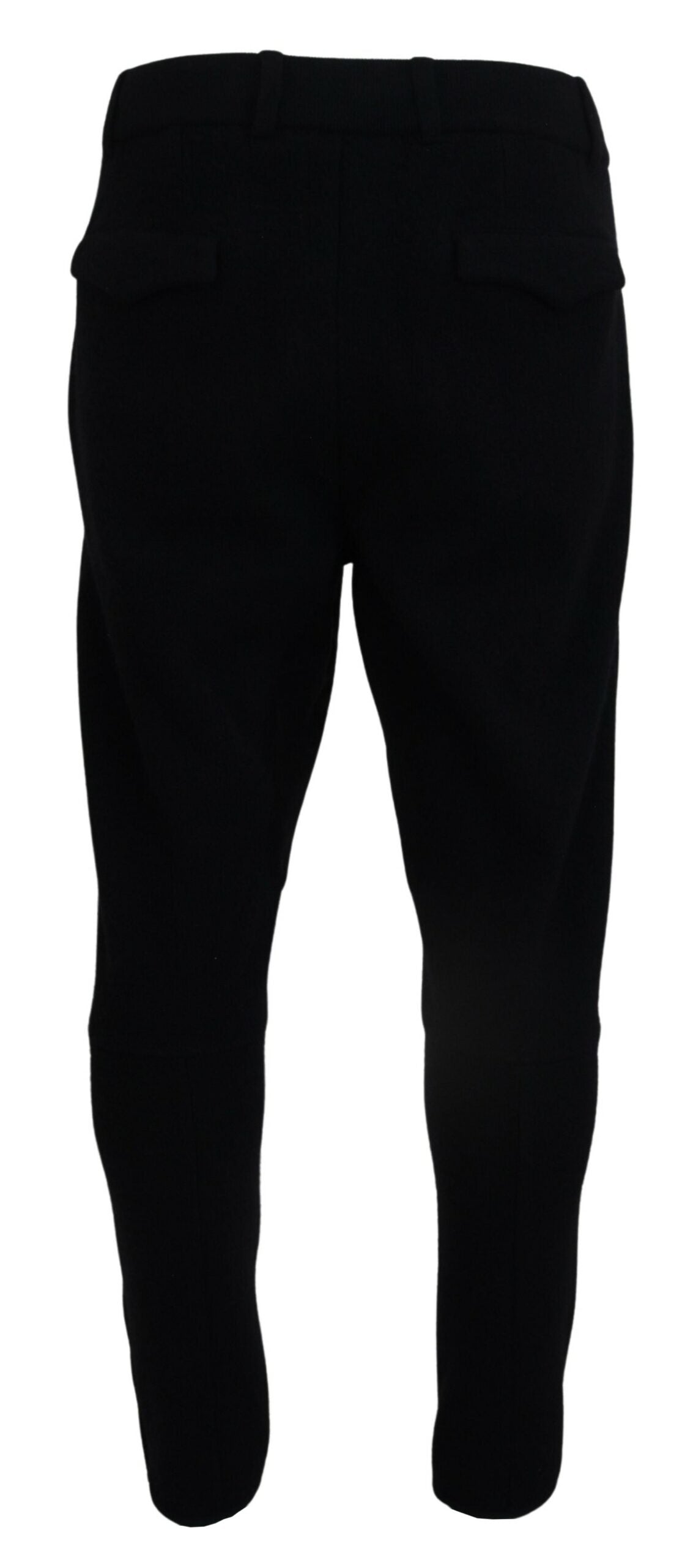 Dolce & Gabbana Elegant Black Tapered Wool Trousers Dolce & Gabbana