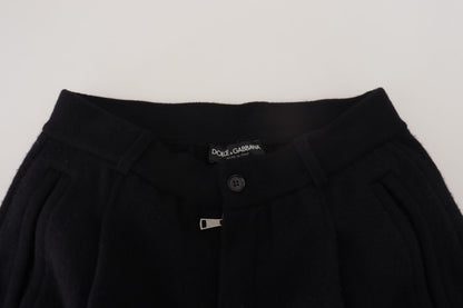 Dolce & Gabbana Elegant Black Tapered Wool Trousers Dolce & Gabbana