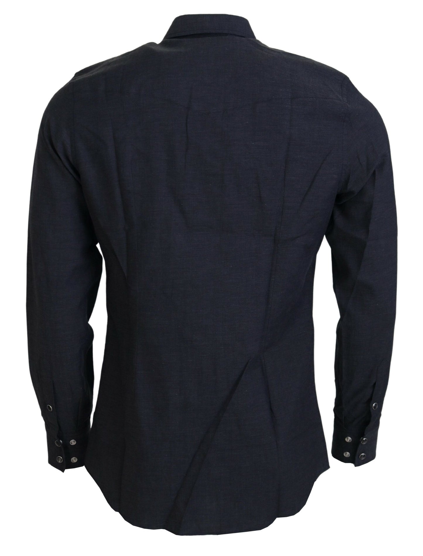 Dolce & Gabbana Elegant Gray Cotton Collared Shirt Dolce & Gabbana