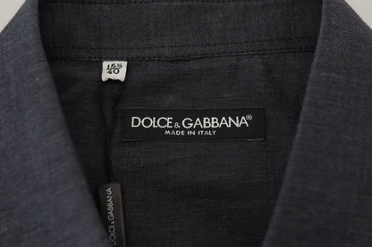 Dolce & Gabbana Elegant Gray Cotton Collared Shirt Dolce & Gabbana