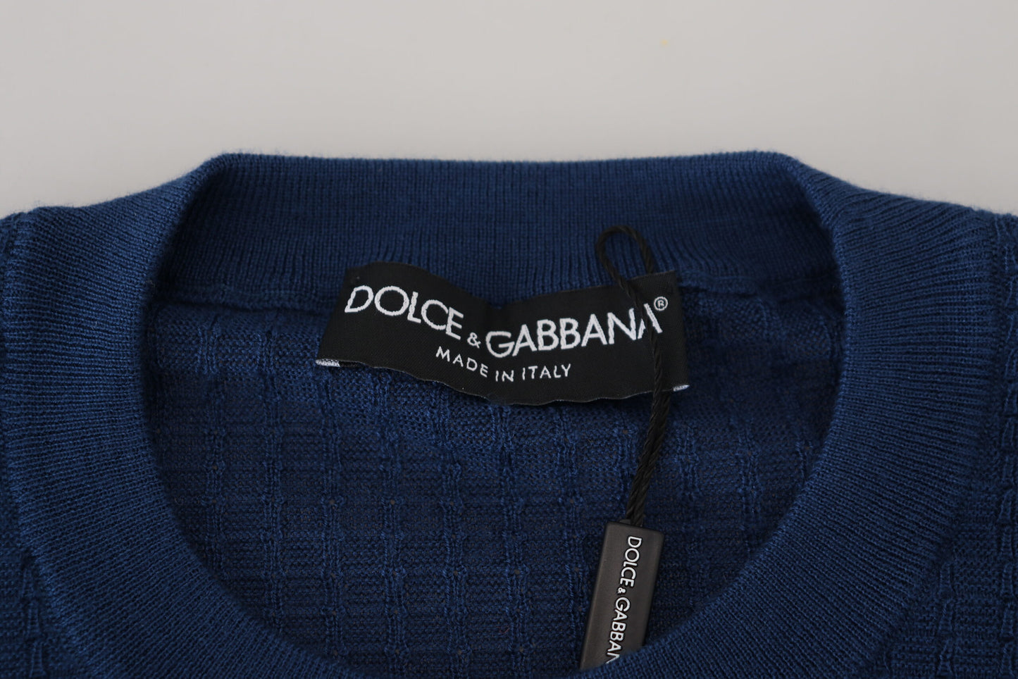 Dolce & Gabbana Elegant Blue Cashmere-Silk Men's Pullover Dolce & Gabbana