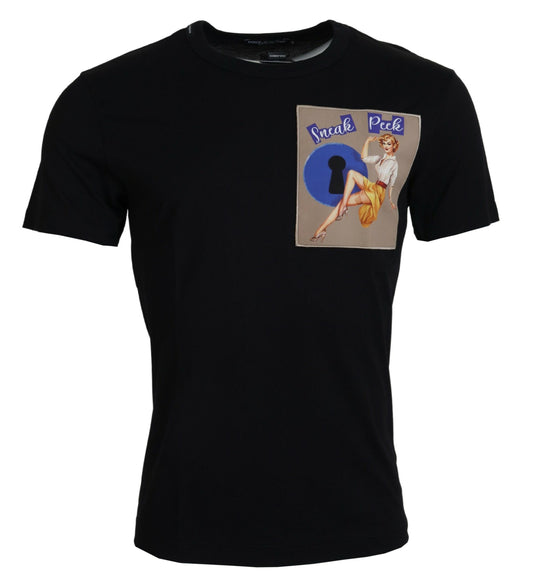 Dolce & Gabbana Chic Black Cotton Tee for the Modern Man Dolce & Gabbana