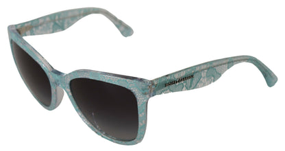 Dolce & Gabbana Elegant Blue Lace Detail Sunglasses