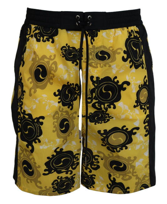 Dsquared² Yellow Block Print Swim Shorts Boxer Dsquared²