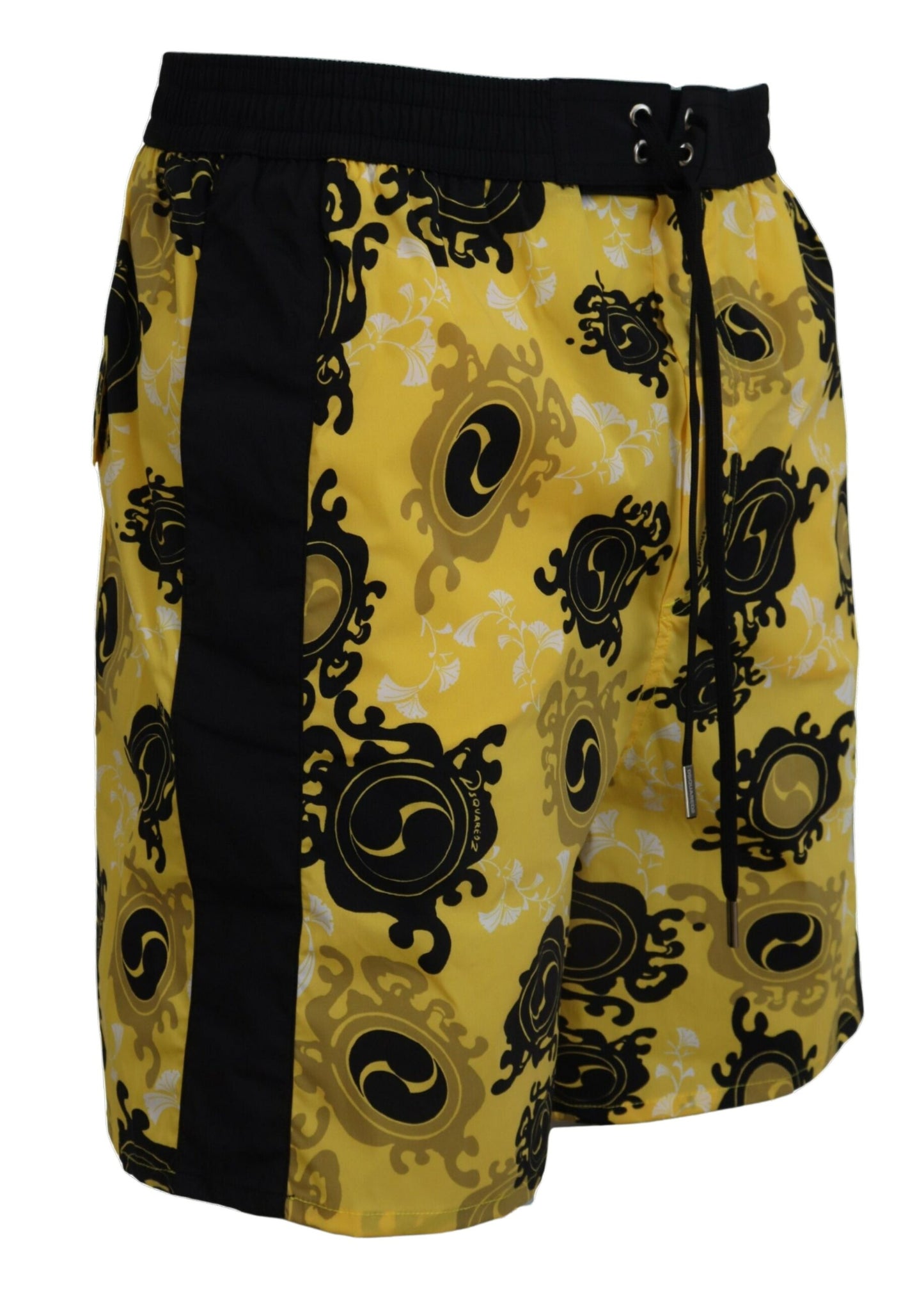 Dsquared² Yellow Block Print Swim Shorts Boxer Dsquared²