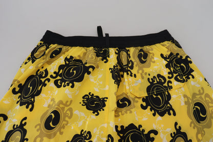 Dsquared² Yellow Block Print Swim Shorts Boxer Dsquared²