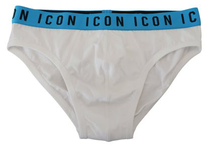 Dsquared² Elegant White Cotton Stretch Briefs Dsquared²